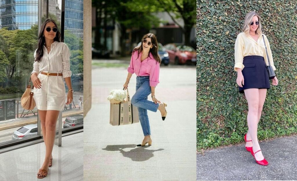 Looks com rasteira caramelo, slingback e sapatilha