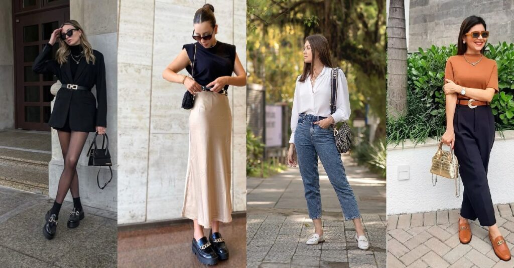 Exemplos de looks com mocassim e loafer